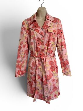 Apostrophe Pink Floral Trench Coat